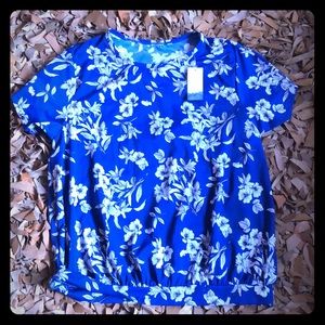 Lane Bryant Short-Sleeve Blouson Swim Tee Sz 16